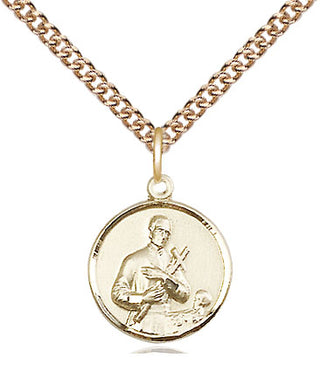 14kt Gold Filled Saint Gerard Medal Religious and Catholic Jewelry Engraved Catholic Saint Jewelry