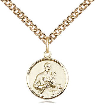 14kt Gold Filled Saint Gerard Medal Religious and Catholic Jewelry Engraved Catholic Saint Jewelry