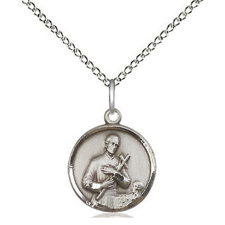 Sterling Silver Saint Gerard Medal Religious and Catholic Jewelry Engraved Catholic Saint Jewelry