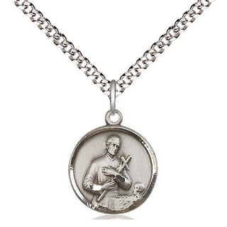 Sterling Silver Saint Gerard Medal Religious and Catholic Jewelry Engraved Catholic Saint Jewelry