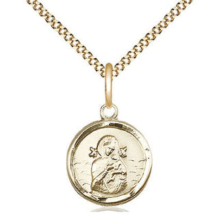 14kt Gold Filled Our Lady of Perpetual Help Medal Religious and Catholic Jewelry Engraved Catholic Saint Jewelry