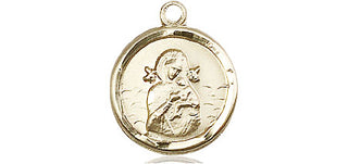 14kt Gold Our Lady of Perpetual Help Medal Engraved Catholic Saint Jewelry