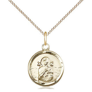 14kt Gold Our Lady of Perpetual Help Medal Engraved Catholic Saint Jewelry