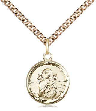 14kt Gold Our Lady of Perpetual Help Medal Engraved Catholic Saint Jewelry