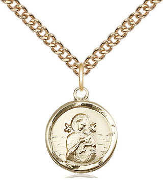 14kt Gold Our Lady of Perpetual Help Medal Engraved Catholic Saint Jewelry