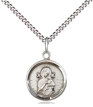 Pewter Our Lady of Perpetual Help Medal Religious and Catholic Jewelry Engraved Catholic Saint Jewelry