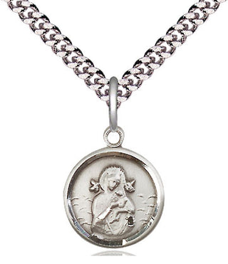 Pewter Our Lady of Perpetual Help Medal Religious and Catholic Jewelry Engraved Catholic Saint Jewelry