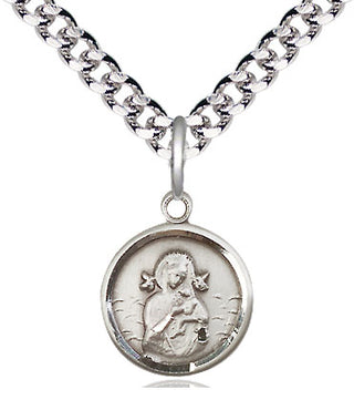 Pewter Our Lady of Perpetual Help Medal Religious and Catholic Jewelry Engraved Catholic Saint Jewelry