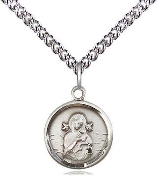 Sterling Silver Our Lady of Perpetual Help Medal Religious and Catholic Jewelry Engraved Catholic Saint Jewelry