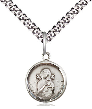 Sterling Silver Our Lady of Perpetual Help Medal Religious and Catholic Jewelry Engraved Catholic Saint Jewelry