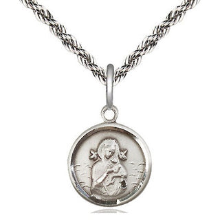 Sterling Silver Our Lady of Perpetual Help Medal Religious and Catholic Jewelry Engraved Catholic Saint Jewelry