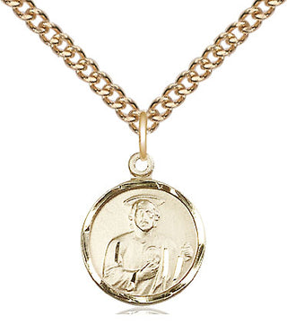 14kt Gold Saint Jude Medal Engraved Catholic Saint Jewelry