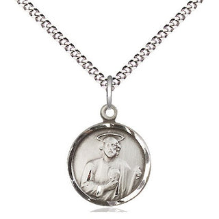 Sterling Silver Saint Jude Medal Religious and Catholic Jewelry Engraved Catholic Saint Jewelry