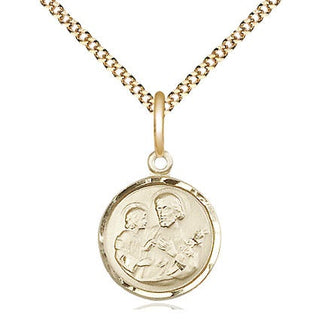 14kt Gold Filled Saint Joseph Medal Religious and Catholic Jewelry Engraved Catholic Saint Jewelry