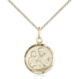 14kt Gold Filled Saint Joseph Medal Religious and Catholic Jewelry Engraved Catholic Saint Jewelry