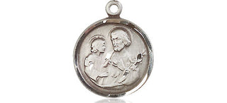 Pewter Saint Joseph Medal Engraved Catholic Saint Jewelry
