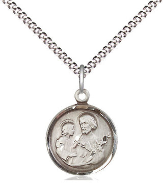 Pewter Saint Joseph Medal Religious and Catholic Jewelry Engraved Catholic Saint Jewelry