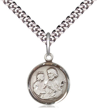 Pewter Saint Joseph Medal Religious and Catholic Jewelry Engraved Catholic Saint Jewelry