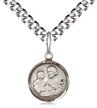 Pewter Saint Joseph Medal Religious and Catholic Jewelry Engraved Catholic Saint Jewelry