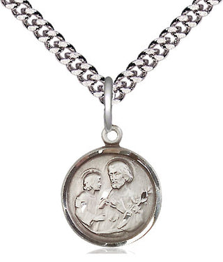 Pewter Saint Joseph Medal Religious and Catholic Jewelry Engraved Catholic Saint Jewelry