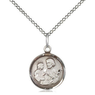 Sterling Silver Saint Joseph Medal Religious and Catholic Jewelry Engraved Catholic Saint Jewelry