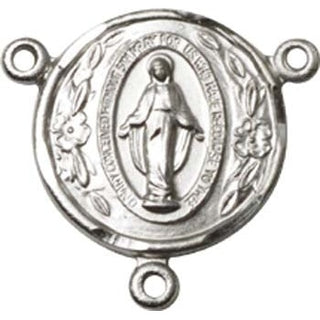 Silver Plate Miraculous Rosary Center Rosary Center