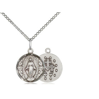 Sterling Silver Miraculous Medal Religious and Catholic Jewelry