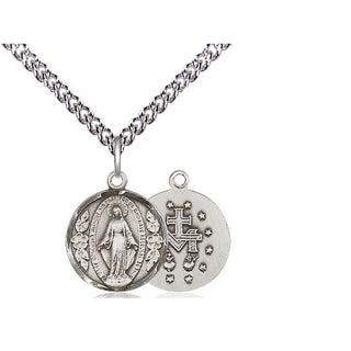 Sterling Silver Miraculous Medal Religious and Catholic Jewelry