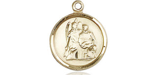 14kt Gold Filled Saint Raphael Medal Engraved Catholic Saint Jewelry