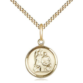 14kt Gold Filled Saint Raphael Medal Religious and Catholic Jewelry Engraved Catholic Saint Jewelry