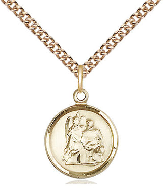 14kt Gold Filled Saint Raphael Medal Religious and Catholic Jewelry Engraved Catholic Saint Jewelry