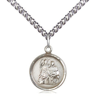 Sterling Silver Saint Raphael Medal Religious and Catholic Jewelry Engraved Catholic Saint Jewelry