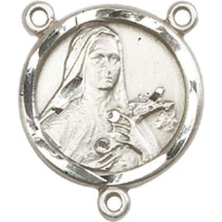 Sterling Silver Saint Theresa Rosary Center