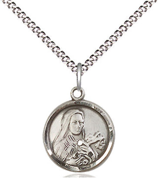Sterling Silver Saint Theresa Medal Religious and Catholic Jewelry Engraved Catholic Saint Jewelry