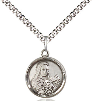 Sterling Silver Saint Theresa Medal Religious and Catholic Jewelry Engraved Catholic Saint Jewelry