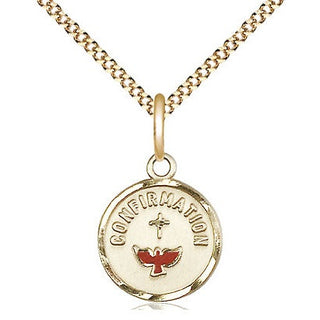 14kt Gold Filled Confirmation Medal Religious and Catholic Jewelry Engraved Catholic Saint Jewelry