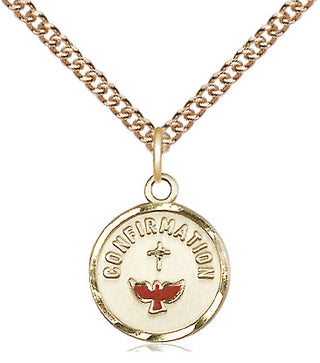 14kt Gold Filled Confirmation Medal Religious and Catholic Jewelry Engraved Catholic Saint Jewelry