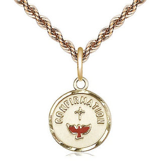 14kt Gold Filled Confirmation Medal Religious and Catholic Jewelry Engraved Catholic Saint Jewelry