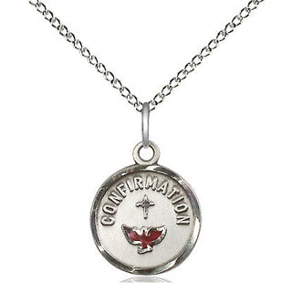 Sterling Silver Confirmation Medal Religious and Catholic Jewelry Engraved Catholic Saint Jewelry