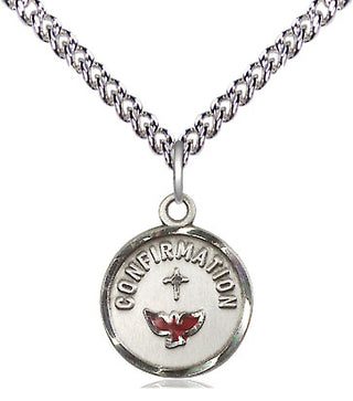 Sterling Silver Confirmation Medal Religious and Catholic Jewelry Engraved Catholic Saint Jewelry