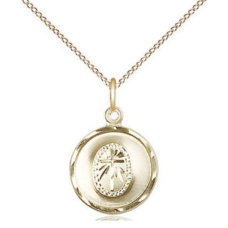 14kt Gold Filled Cross Medal Religious and Catholic Jewelry Engraved Catholic Saint Jewelry