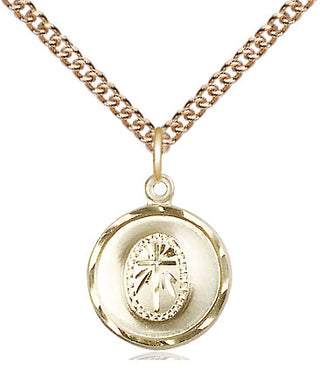 14kt Gold Filled Cross Medal Religious and Catholic Jewelry Engraved Catholic Saint Jewelry
