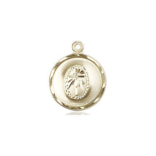 14kt Gold Cross Medal Engraved Catholic Saint Jewelry