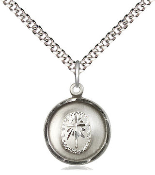 Sterling Silver Cross Medal Religious and Catholic Jewelry Engraved Catholic Saint Jewelry