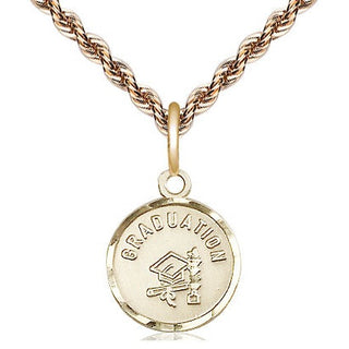 14kt Gold Filled Graduation Medal Religious and Catholic Jewelry Engraved Catholic Saint Jewelry