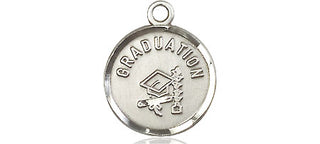 Sterling Silver Graduation Medal Engraved Catholic Saint Jewelry