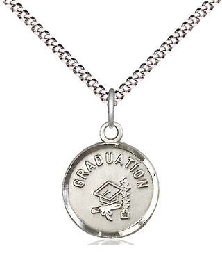 Sterling Silver Graduation Medal Religious and Catholic Jewelry Engraved Catholic Saint Jewelry