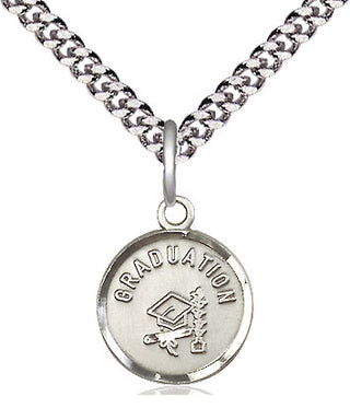 Sterling Silver Graduation Medal Religious and Catholic Jewelry Engraved Catholic Saint Jewelry