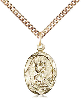 14kt Gold Filled Saint Christopher Medal Religious Jewelry Engraved Catholic Saint Jewelry