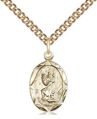 14kt Gold Filled Saint Christopher Medal Religious Jewelry Engraved Catholic Saint Jewelry